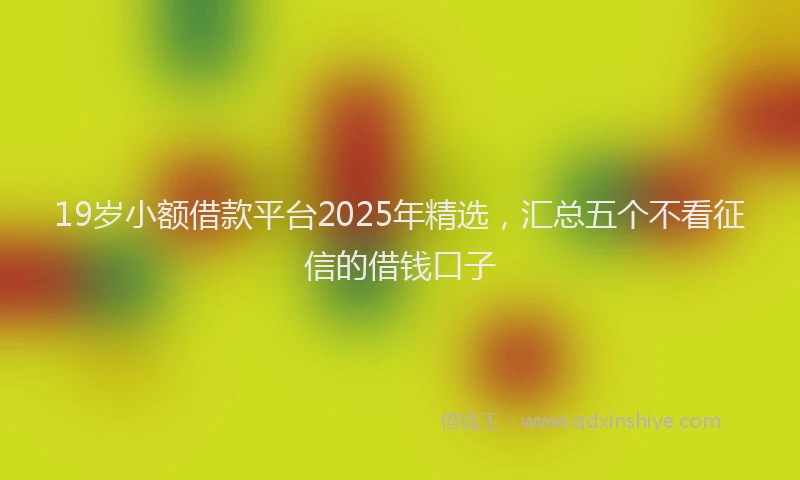 19岁小额借款平台2025年精选，汇总五个不看征信的借钱口子