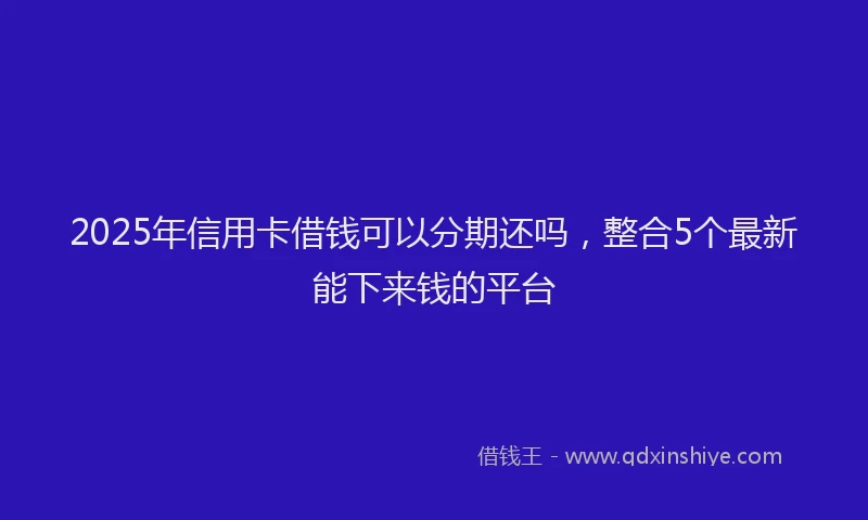 2025年信用卡借钱可以分期还吗，整合5个最新能下来钱的平台