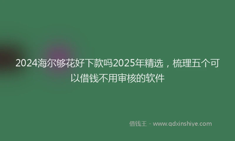 2024海尔够花好下款吗2025年精选，梳理五个可以借钱不用审核的软件