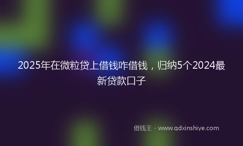 2025年在微粒贷上借钱咋借钱，归纳5个2024最新贷款口子