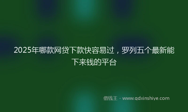 2025年哪款网贷下款快容易过，罗列五个最新能下来钱的平台