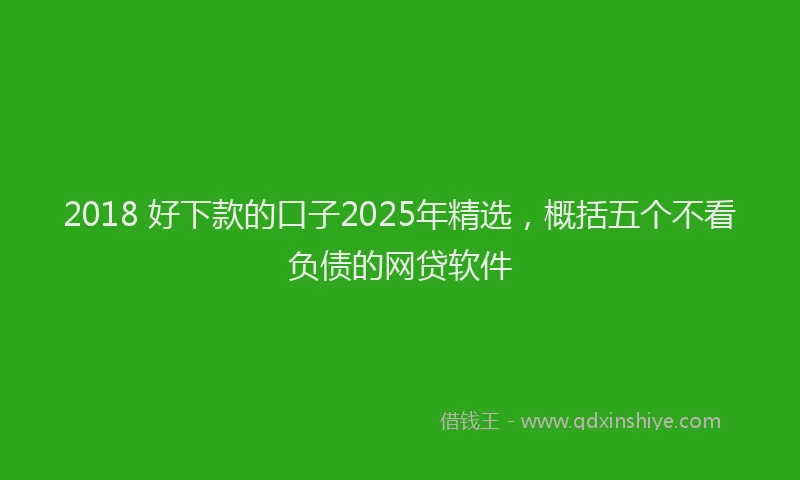 2018 好下款的口子2025年精选，概括五个不看负债的网贷软件