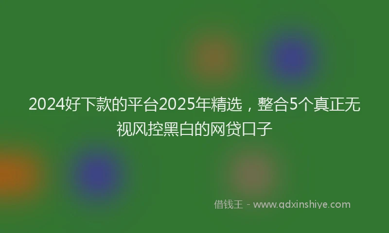 2024好下款的平台2025年精选，整合5个真正无视风控黑白的网贷口子