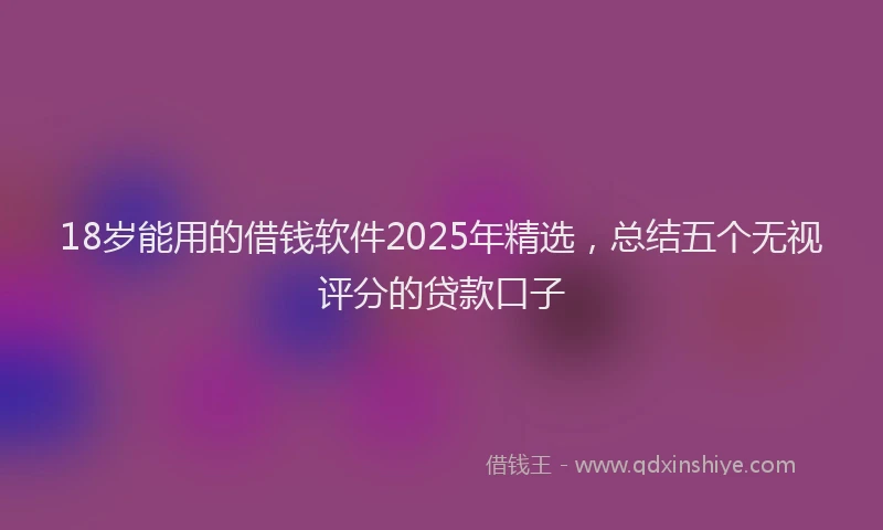 18岁能用的借钱软件2025年精选，总结五个无视评分的贷款口子