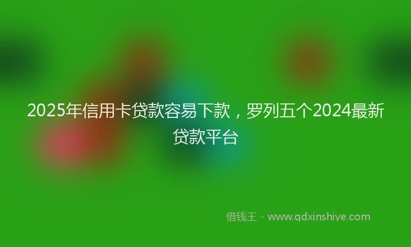 2025年信用卡贷款容易下款，罗列五个2024最新贷款平台