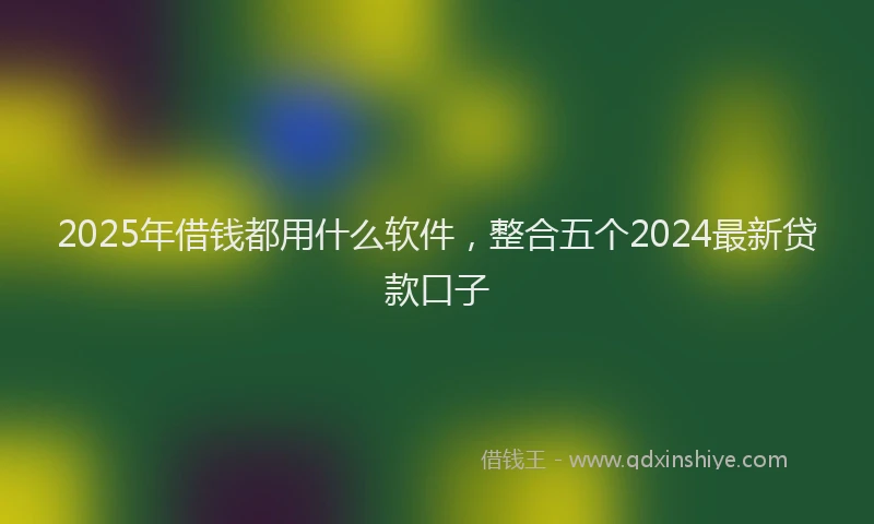 2025年借钱都用什么软件，整合五个2024最新贷款口子