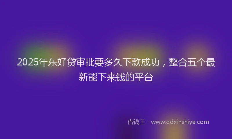 2025年东好贷审批要多久下款成功，整合五个最新能下来钱的平台