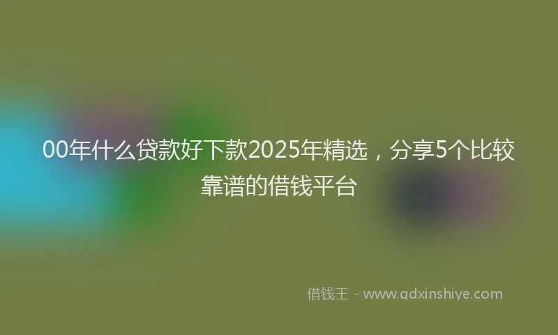 00年什么贷款好下款2025年精选，分享5个比较靠谱的借钱平台