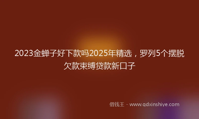2023金蝉子好下款吗2025年精选，罗列5个摆脱欠款束缚贷款新口子