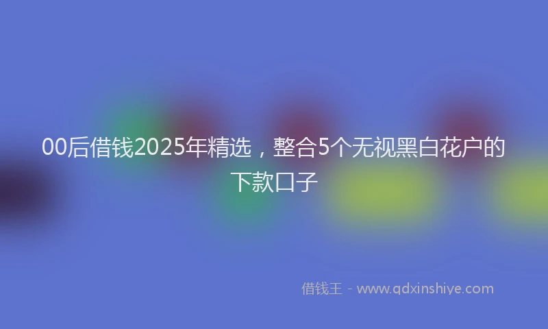 00后借钱2025年精选，整合5个无视黑白花户的下款口子