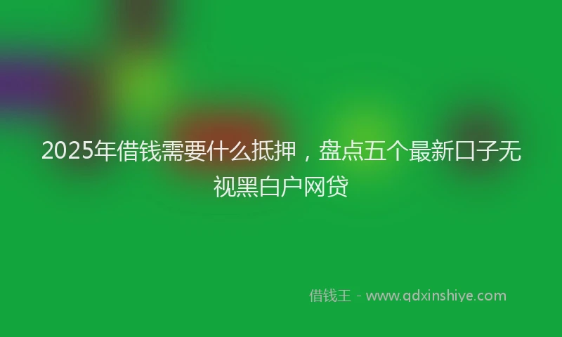 2025年借钱需要什么抵押，盘点五个最新口子无视黑白户网贷