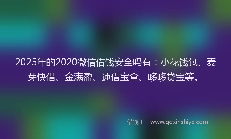 2025年的2020微信借钱安全吗有：小花钱包、麦芽快借、金满盈、速借宝盒、哆哆贷宝等。
