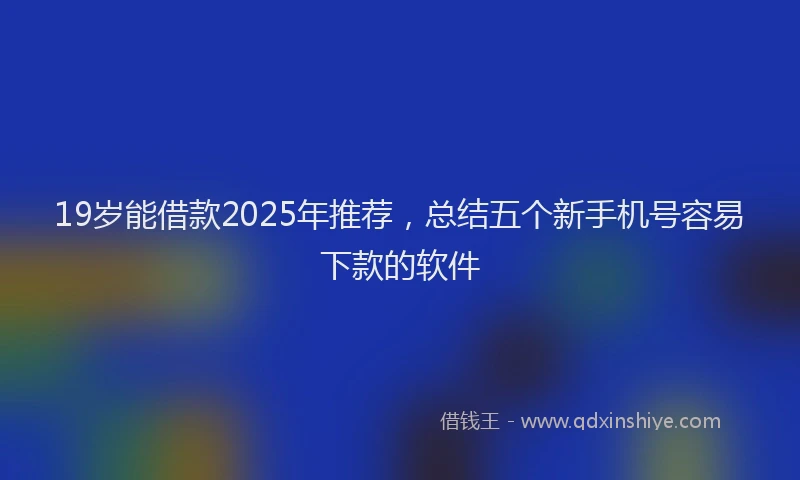 19岁能借款2025年推荐，总结五个新手机号容易下款的软件