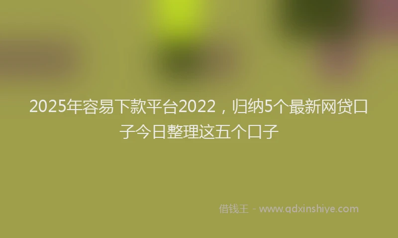 2025年容易下款平台2022，归纳5个最新网贷口子今日整理这五个口子
