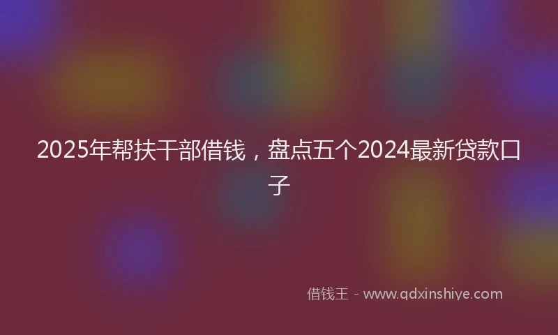 2025年帮扶干部借钱，盘点五个2024最新贷款口子