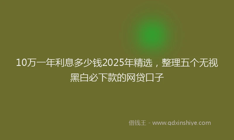 10万一年利息多少钱2025年精选，整理五个无视黑白必下款的网贷口子