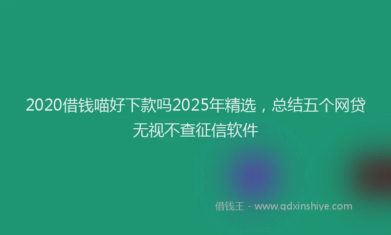 2020借钱喵好下款吗2025年精选，总结五个网贷无视不查征信软件
