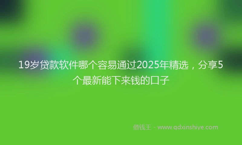 19岁贷款软件哪个容易通过2025年精选，分享5个最新能下来钱的口子