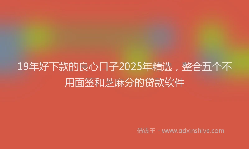 19年好下款的良心口子2025年精选，整合五个不用面签和芝麻分的贷款软件