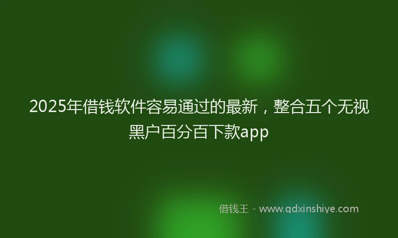 2025年借钱软件容易通过的最新，整合五个无视黑户百分百下款app