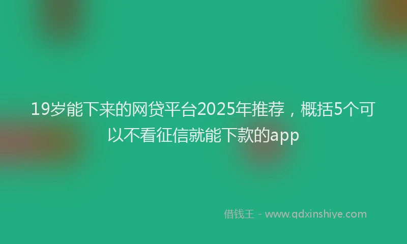 19岁能下来的网贷平台2025年推荐，概括5个可以不看征信就能下款的app