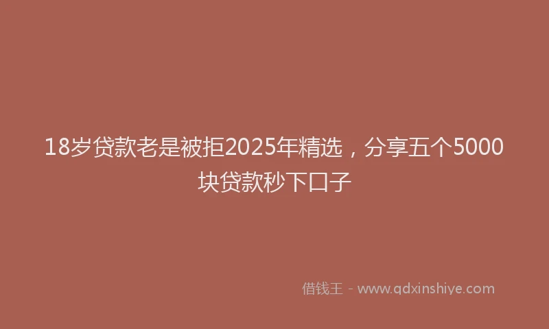 18岁贷款老是被拒2025年精选，分享五个5000块贷款秒下口子