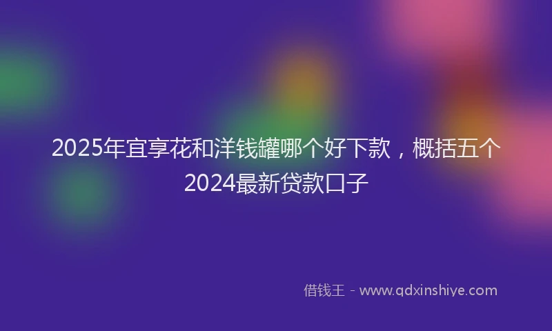 2025年宜享花和洋钱罐哪个好下款，概括五个2024最新贷款口子