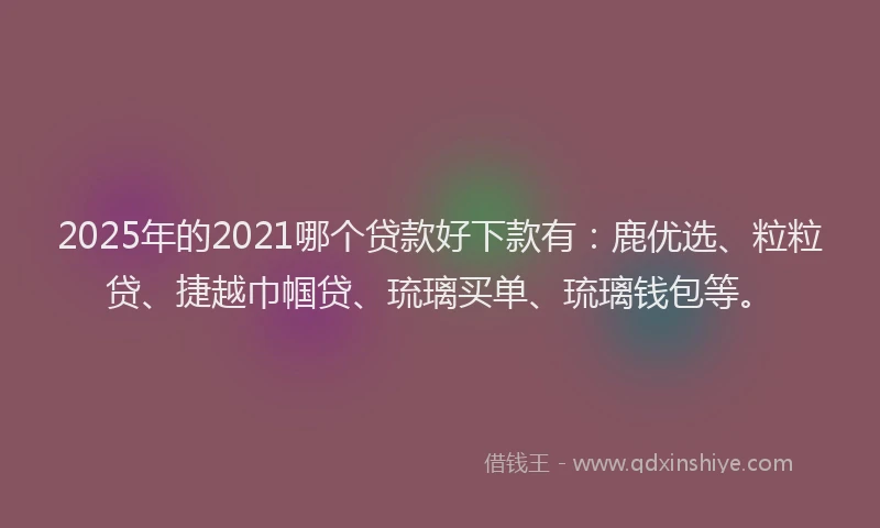 2025年的2021哪个贷款好下款有：鹿优选、粒粒贷、捷越巾帼贷、琉璃买单、琉璃钱包等。