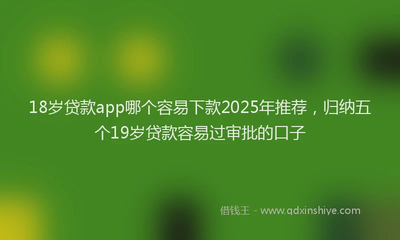 18岁贷款app哪个容易下款2025年推荐，归纳五个19岁贷款容易过审批的口子