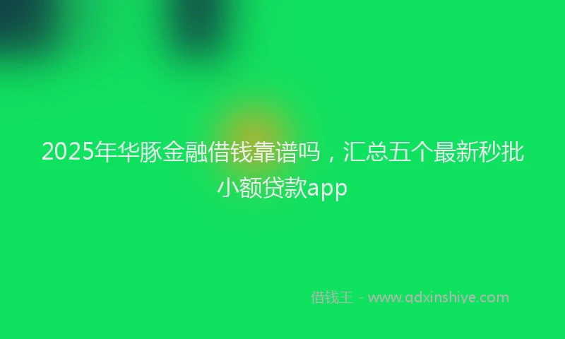 2025年华豚金融借钱靠谱吗，汇总五个最新秒批小额贷款app