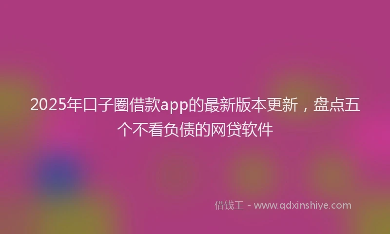 2025年口子圈借款app的最新版本更新，盘点五个不看负债的网贷软件