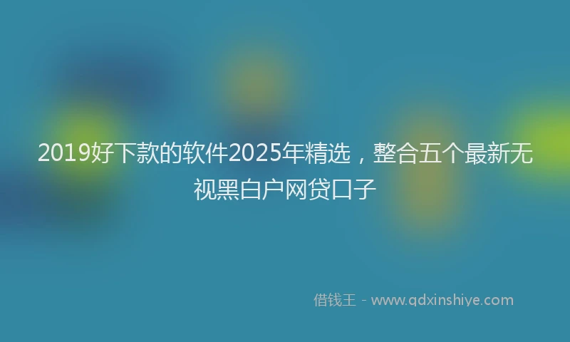 2019好下款的软件2025年精选，整合五个最新无视黑白户网贷口子
