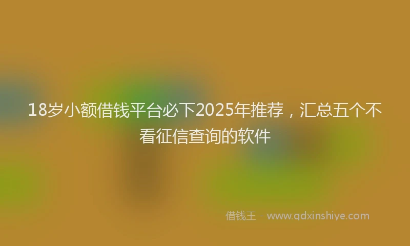 18岁小额借钱平台必下2025年推荐，汇总五个不看征信查询的软件