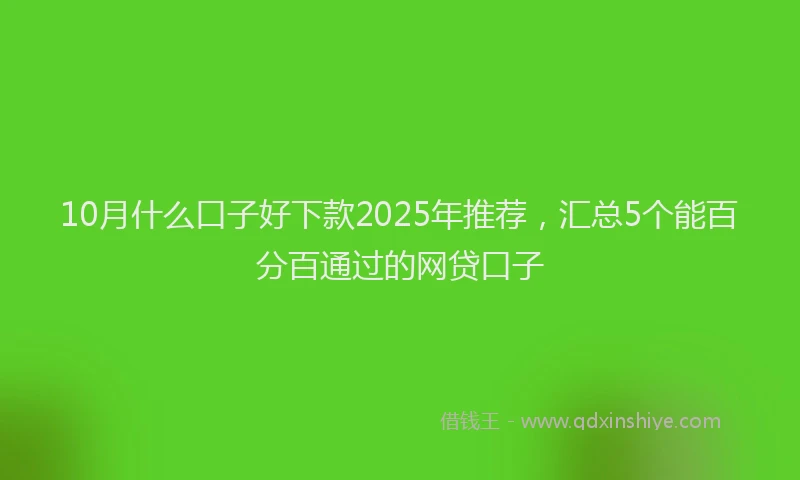 10月什么口子好下款2025年推荐，汇总5个能百分百通过的网贷口子