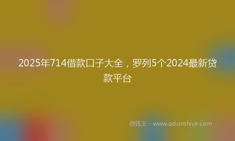 2025年714借款口子大全，罗列5个2024最新贷款平台