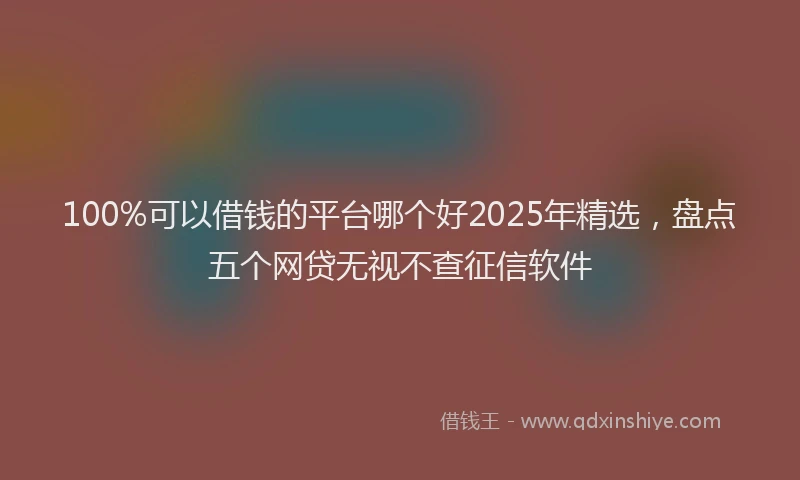 100%可以借钱的平台哪个好2025年精选，盘点五个网贷无视不查征信软件