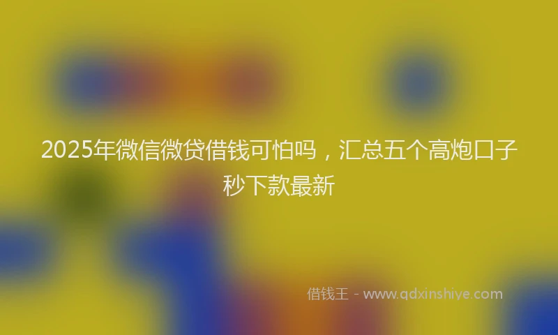 2025年微信微贷借钱可怕吗，汇总五个高炮口子秒下款最新