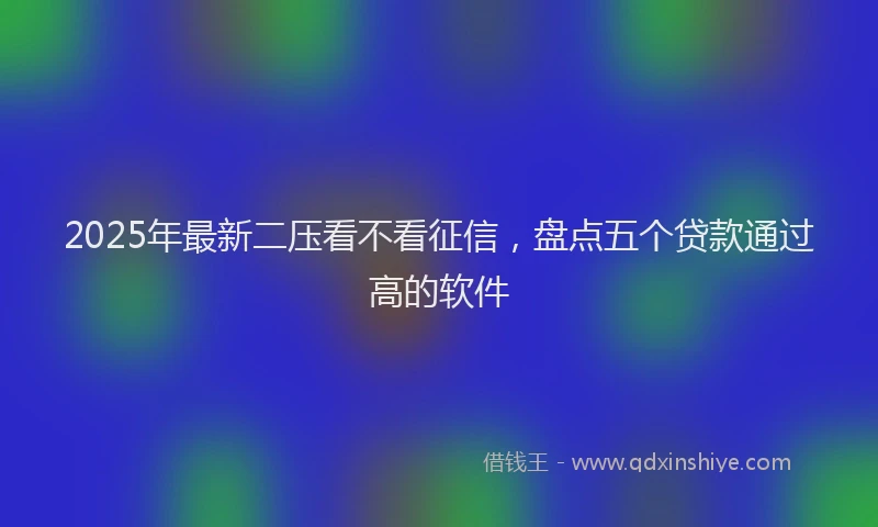 2025年最新二压看不看征信，盘点五个贷款通过高的软件