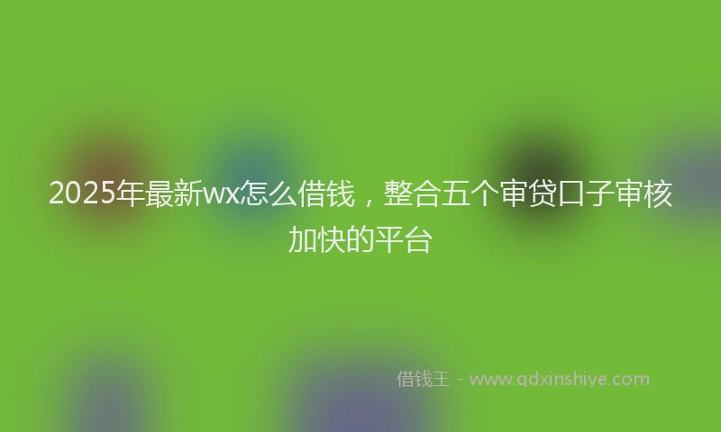 2025年最新wx怎么借钱，整合五个审贷口子审核加快的平台