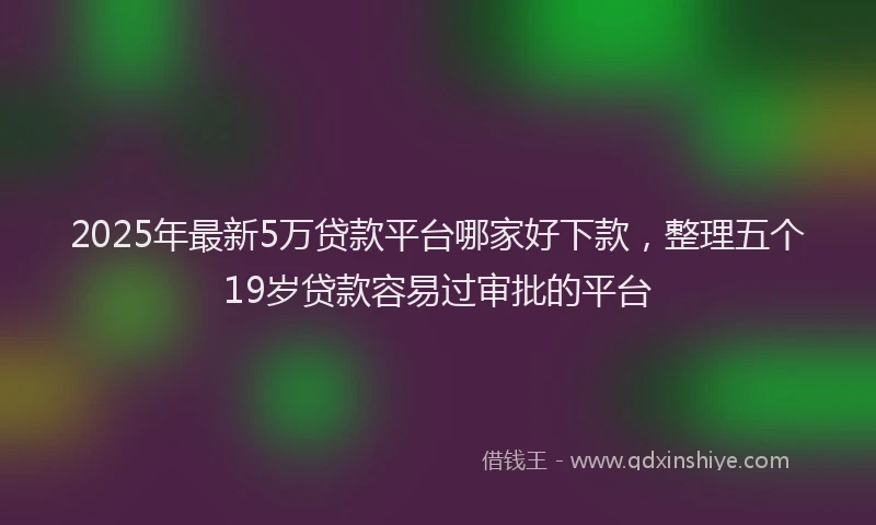 2025年最新5万贷款平台哪家好下款，整理五个19岁贷款容易过审批的平台