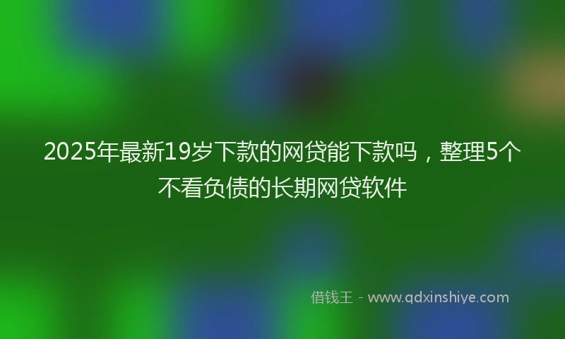 2025年最新19岁下款的网贷能下款吗，整理5个不看负债的长期网贷软件