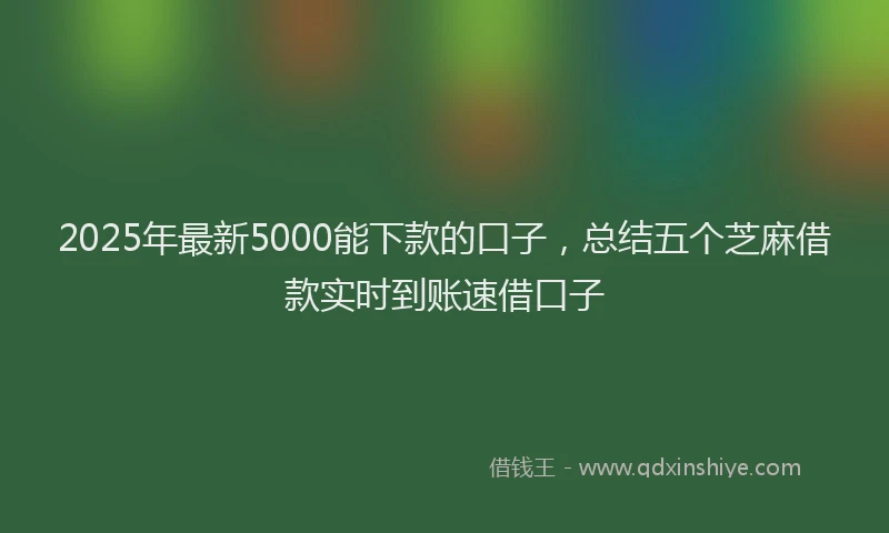 2025年最新5000能下款的口子，总结五个芝麻借款实时到账速借口子