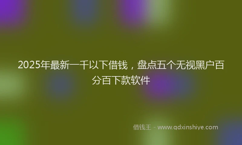 2025年最新一千以下借钱，盘点五个无视黑户百分百下款软件