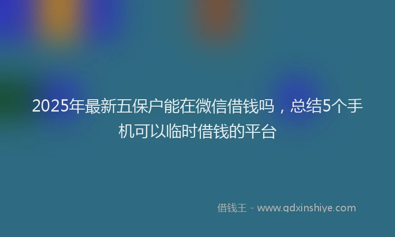 2025年最新五保户能在微信借钱吗，总结5个手机可以临时借钱的平台