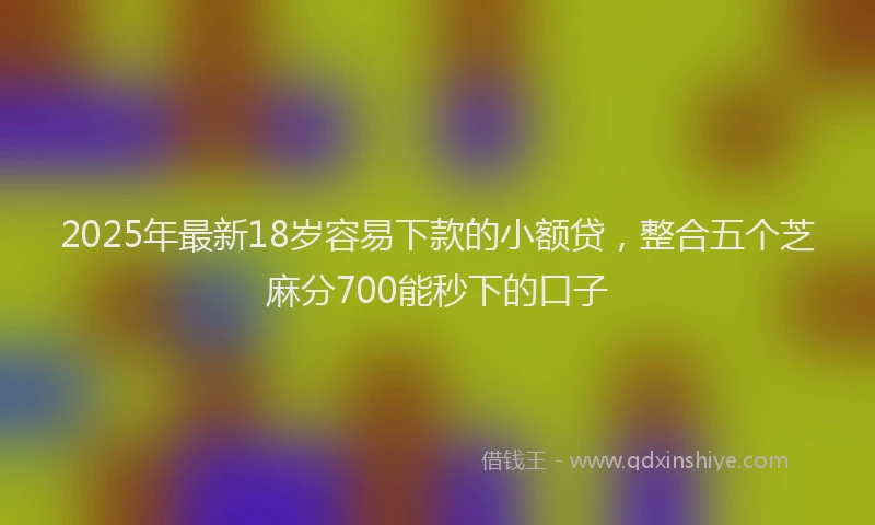 2025年最新18岁容易下款的小额贷，整合五个芝麻分700能秒下的口子