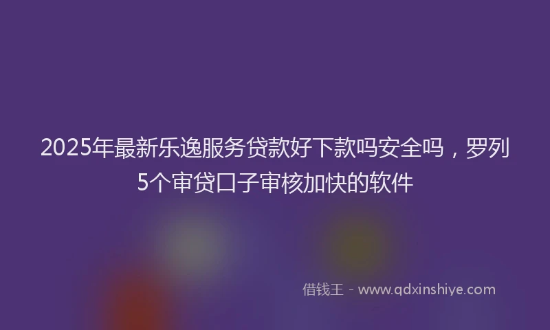 2025年最新乐逸服务贷款好下款吗安全吗，罗列5个审贷口子审核加快的软件