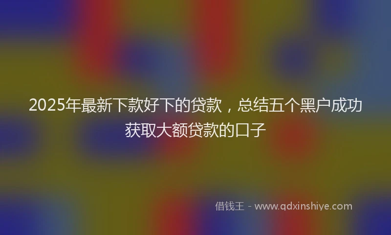 2025年最新下款好下的贷款，总结五个黑户成功获取大额贷款的口子