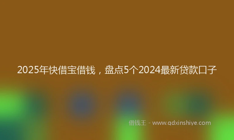 2025年快借宝借钱，盘点5个2024最新贷款口子