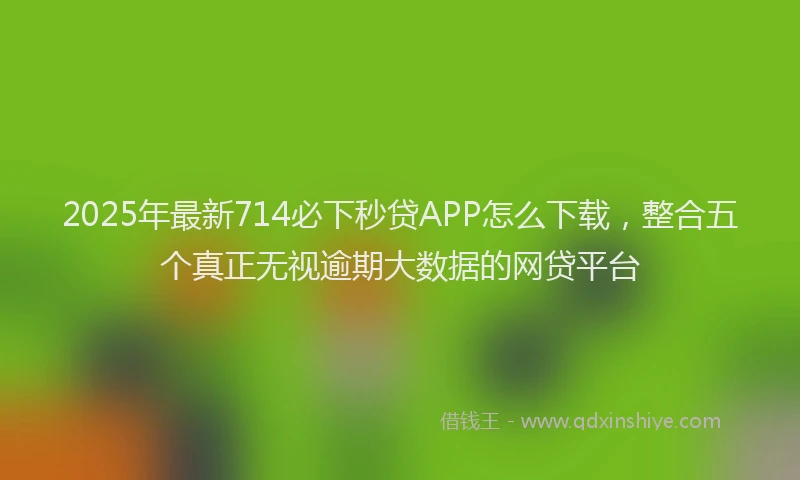 2025年最新714必下秒贷APP怎么下载，整合五个真正无视逾期大数据的网贷平台