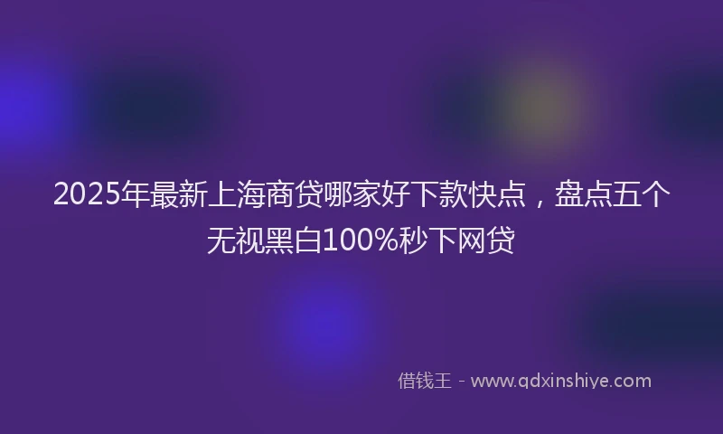 2025年最新上海商贷哪家好下款快点，盘点五个无视黑白100%秒下网贷